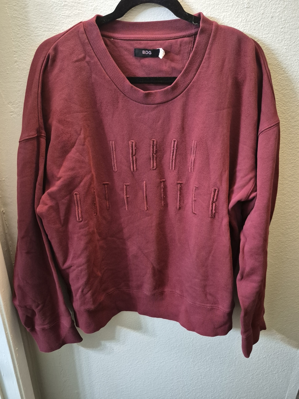BDG Oversized Sweatshirt in Washed Burgundy